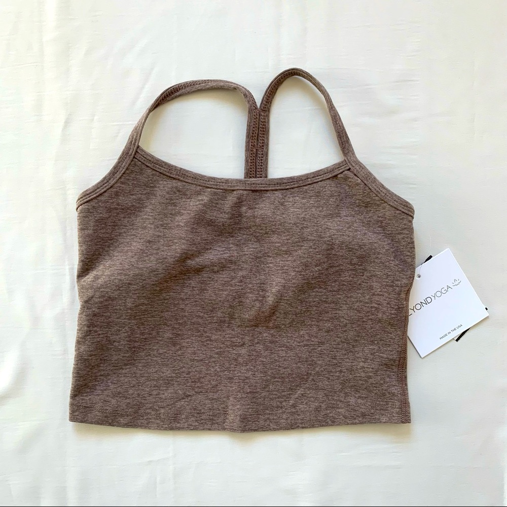 Beyond Yoga Spacedye Mocha-Latte Slim Racerback Crop Tank XS